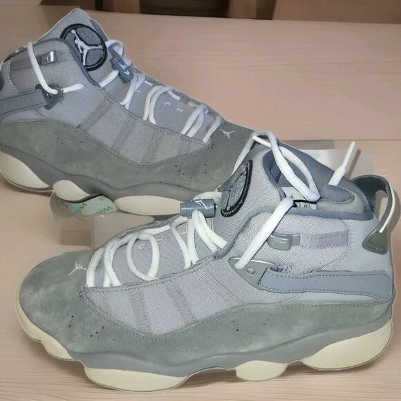 Nike Air Jordan 6 Rings Suede Mate Cool Grey 322992-014 Men Sz 10.5 Preowned - Picture 1 of 14